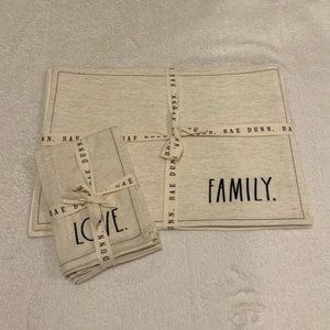 Rae Dunn Embroidered Placemats and Napkins